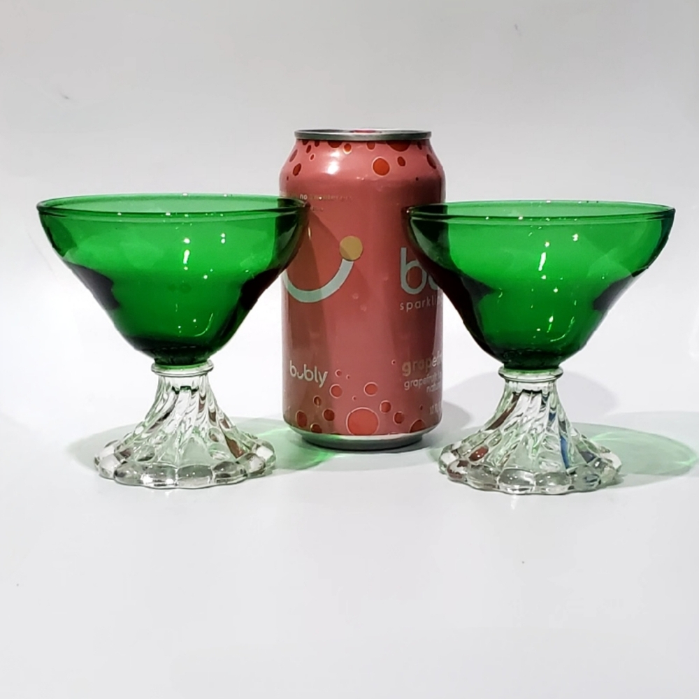 2x Berwick Boopie Burple-Inspiration Green Champagne 🍾 Coupe Sherbert Glasses